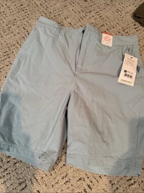 Saxx Men's Pale Blue Flat-Front Shorts